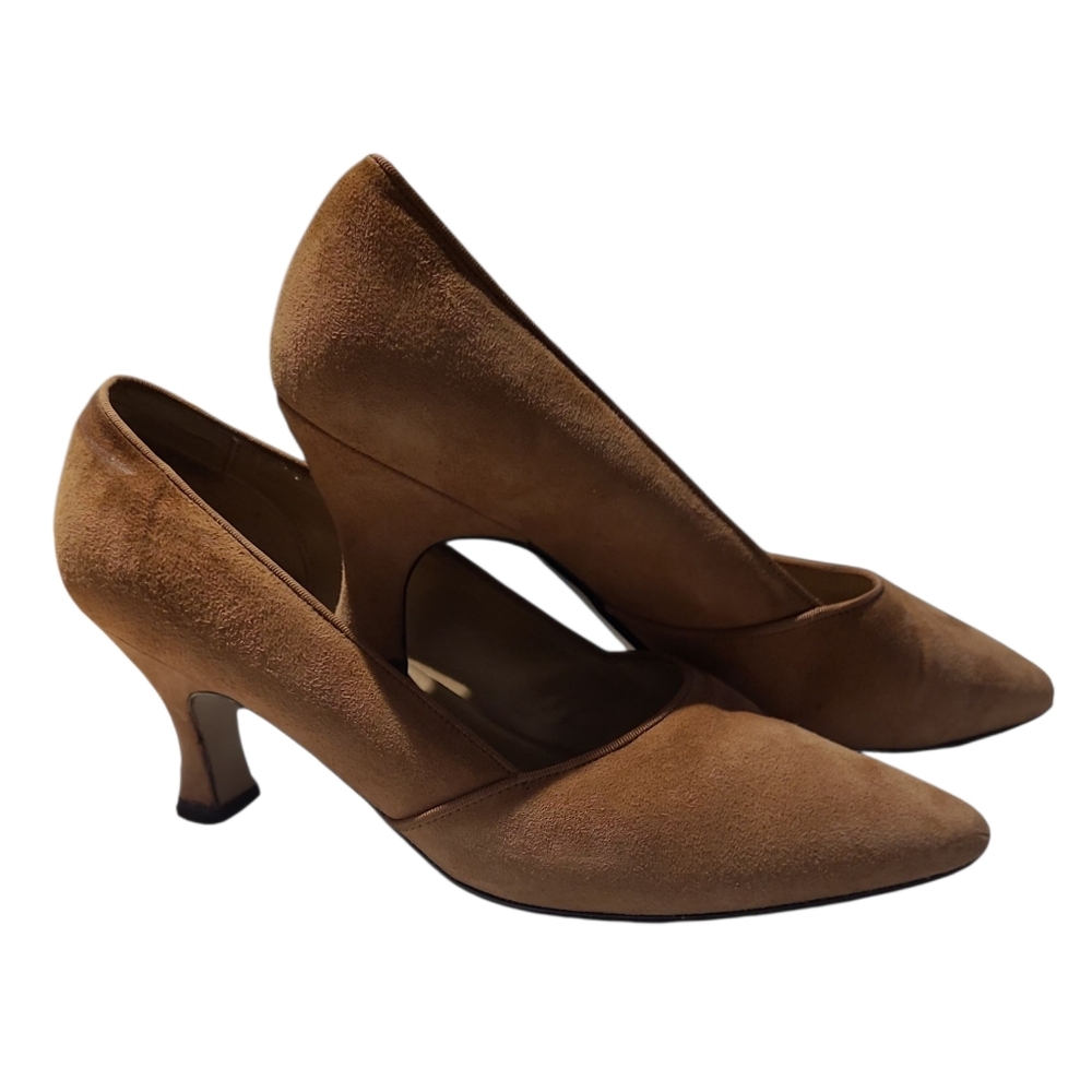 🎳 Investments Elegant Tan Suede Women's Heels